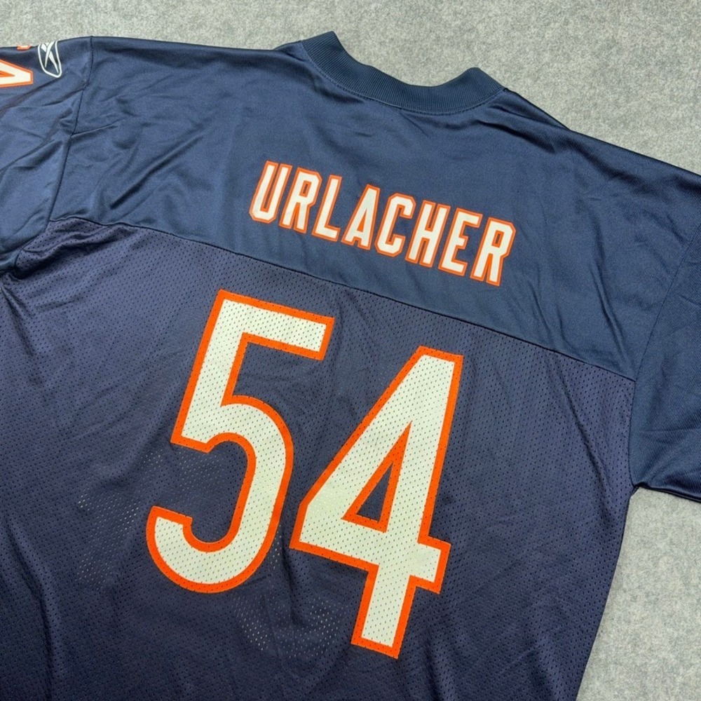 Chicago Bears Jersey Mens XL Blue Brian Urlacher NFL Football Reebok Y2K